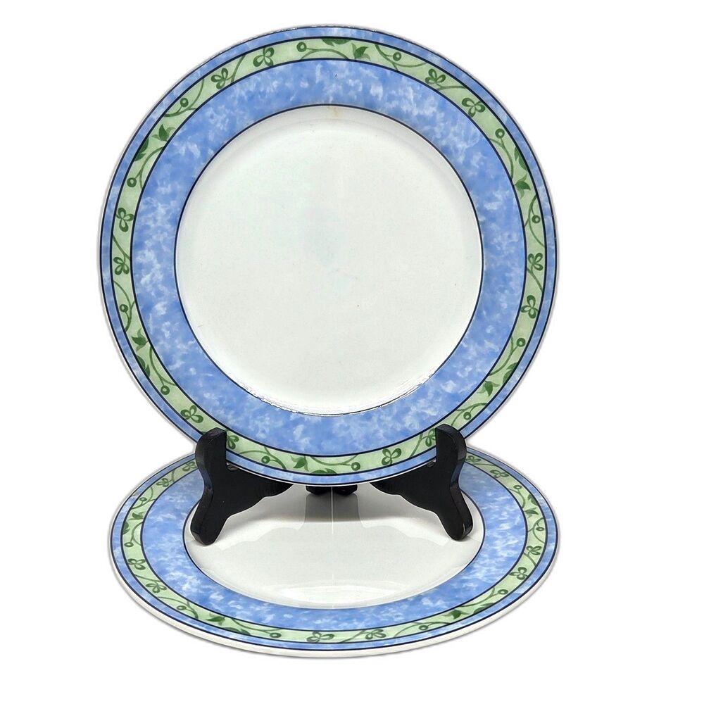 Wedgwood Home Water Color Set Of  2 Round 8 1/8" Salad Plates VGC